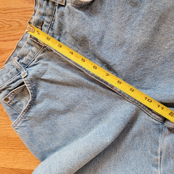 HUNT CLUB ♡ Vintage Hi-Rise Wide Leg Factory Faded Denim Blue Jeans 10P - Picture 10 of 16